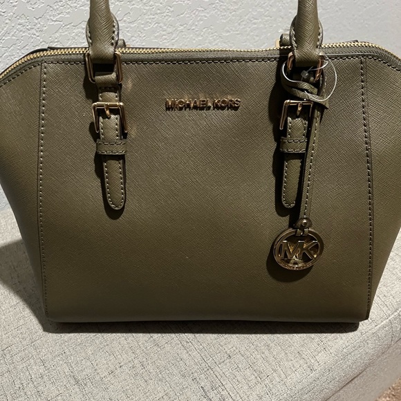 Michael kors ciara satchel nwt olive green
